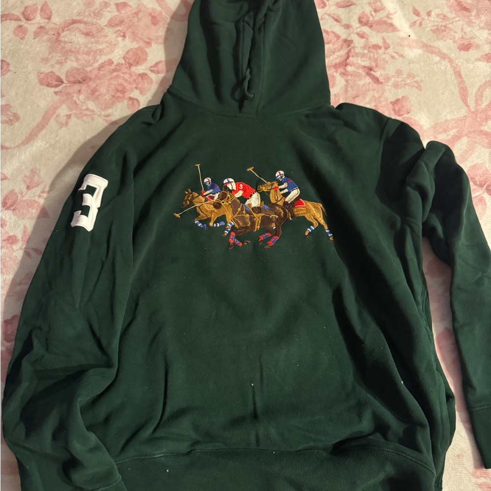 Green polo Ralph Lauren pony hoodie size large